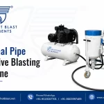 Internal pipe abrasive blasting machine for industrial surface preparation